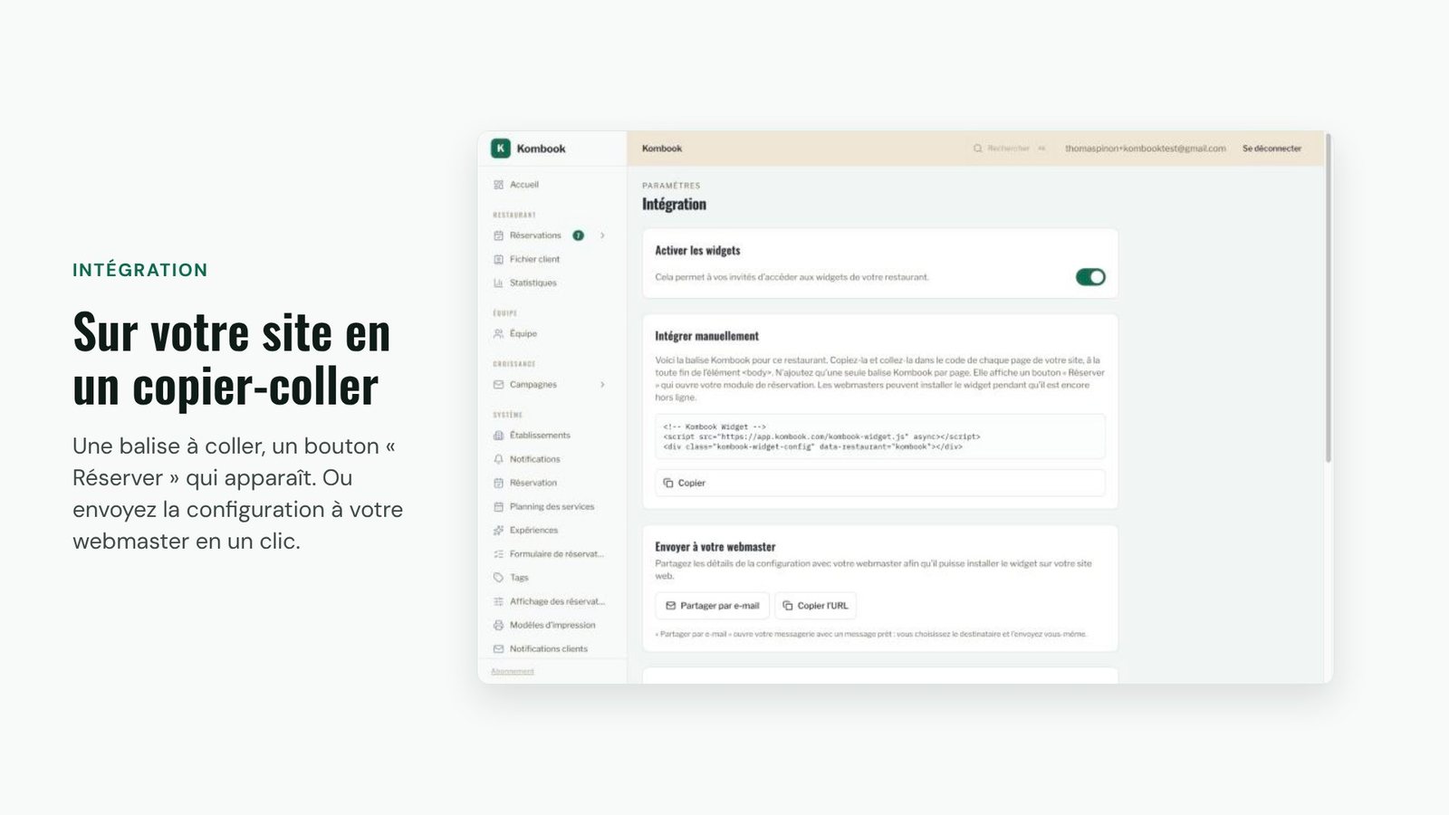Intégration : sur votre site en un copier-coller